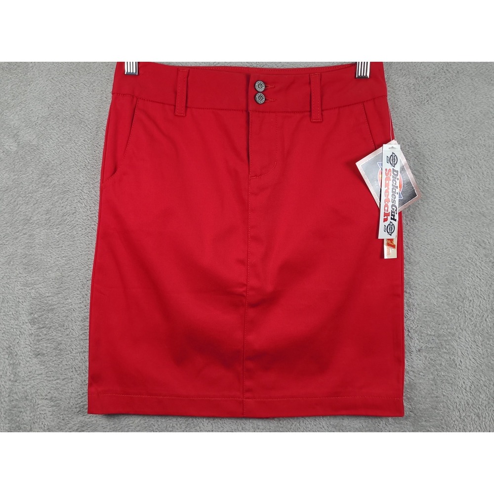 Dickies Girl‎ Red Stretch Skirt Womens Mini Casual New with Tags Juniors Sz 1